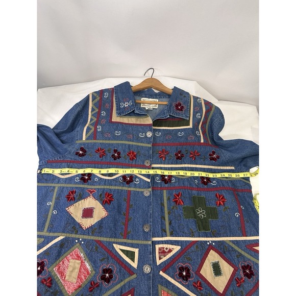 Tanzara Denim Jacket Womens‎  2X Embroidered Excellent Condition - Picture 16 of 16